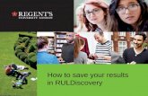 How to save your results in rul discovery