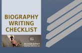 Biography Writing Checklist