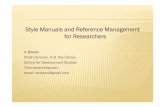 Style Manuals and Reference Management for Researchers