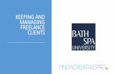 Bath Spa Uni - Managing and Keeping Freelance Clients (Find a Creative ProLtd)