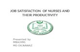 JOB SATISFACTION  OF NURSES AND THEIR PRODUCTIVITY