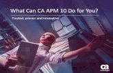 What Can CA APM 10 Do For You?