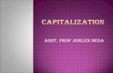Capitalization by Asst Prof. Jonlen DeSa