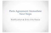 Paris Agreement next steps: ratification and entry into force