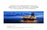 Analytical Hierarchy Process applied to maintenance strategy selection for offshore platforms in challenging environments.