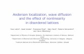 Anderson localization, wave diffusion and the effect of nonlinearity in disordered lattices