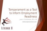 Temperament as a tool to inform employment readiness