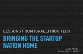 Bringing the Startup Nation Home: Lessons from Israeli High Tech