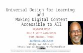 Universal Design for Learning  and Making Digital Content Accessible to All: University of Canterbury and University of Otago