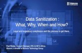 Data Sanitization: What, Why, When and How?