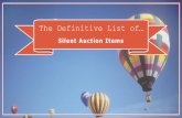 The Definitive List of Silent Auction Items