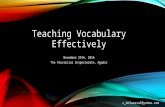 Teaching vocabulary effectively