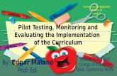 Pilot testing, monitoring and evaluating the implementation of the curriculum