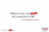 What is the real value of creativity in PR?