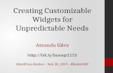 Creating Customizable Widgets for Unpredictable Needs