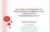 Plasma finishing of poyester fabrics for improving hydrophilicity