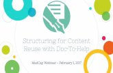 Structuring for Content Reuse with MadCap Doc-To-Help