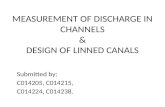 Measurement of discharge in channels & Design of lined canal