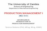 MEC 6121   #1 introduction to production management