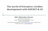 The world of enterprise solution development with asp.net and C#