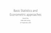 ICAR- IFPRI - Basic statistics and econometric approaches lecture 3 - Devesh Roy