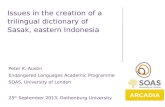 Issues in the creation of a trilingual dictionary of Sasak, eastern Indonesia