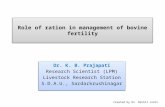 Role of ration in management of bovine fertility