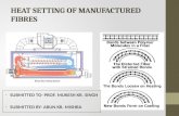 Heat setting of manufactured fibres
