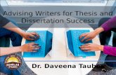 Advising Writers for Thesis and Dissertation Success
