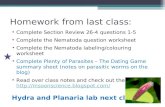Biol 11 Lesson 6 Feb 17 -  Lab - Hydra and Planaria