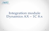 The module for export and import between Dynamics AX and 1C