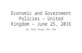 Economic and government policies – United Kingdom – June 25, 2016