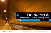 TOP 50 HR &  Recruitment Quotes - January 2014
