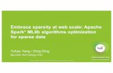 Embrace Sparsity At Web Scale: Apache Spark MLlib Algorithms Optimization For Sparse Data