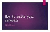How to write your synopsis