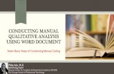 Conducting Manual Qualitative Analysis Using Word Document