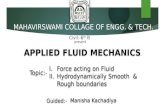 Force acting on Fluid  Hydrodynamically Smooth  & Rough boundaries,APPLIED FLUID MECHANICS