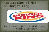 application of mis in burger king