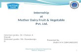 Internship at Mother dairy fruit and vegetable pvt ltd