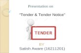 Tender notice & Tendering Process