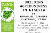 Building Agribusiness in Nigeria-Presentation by Mr Emmanuel Ijewere Chairman CASON