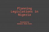 Planning Legislations in Nigeria