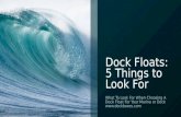 Dock Floats - What To Look For In A Dock Float