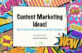 Content Marketing Ideas! How to Find the Best Stories to Tell Your Customers
