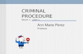Ann Marie Perez Professor CRIMINAL PROCEDURE WEEK 1 - UNIT 1.