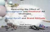 Measuring the Effect of Informational and Emotional Ad Strategies on Brand Recall and Brand Attitude Sean Bailey Jennifer Lee.