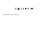 English Syntax Read J & M Chapter 9.. Two Kinds of Issues Linguistic – what are the facts about language? The rules of syntax (grammar) Algorithmic –