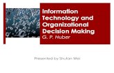 Information Technology and Organizational Decision Making G. P. Huber Presented by Shufan Wei.
