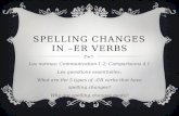 SPELLING CHANGES IN –ER VERBS Les normes: Communication 1.2; Comparisions 4.1 Les qwestions essentielles: What are the 5 types of –ER verbs that have spelling.