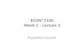 ECON*2100 Week 2 – Lecture 3 Population Growth 1.